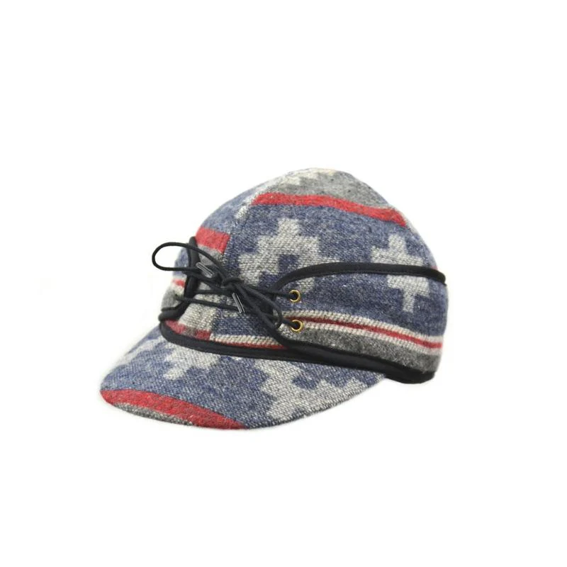 Crown Cap Wool Blend Railroad Hat - Navajo Print - Image 2