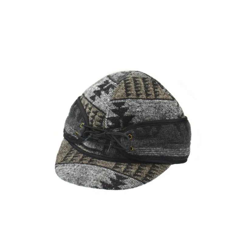 Crown Cap Wool Blend Railroad Hat - Navajo Print - Image 3