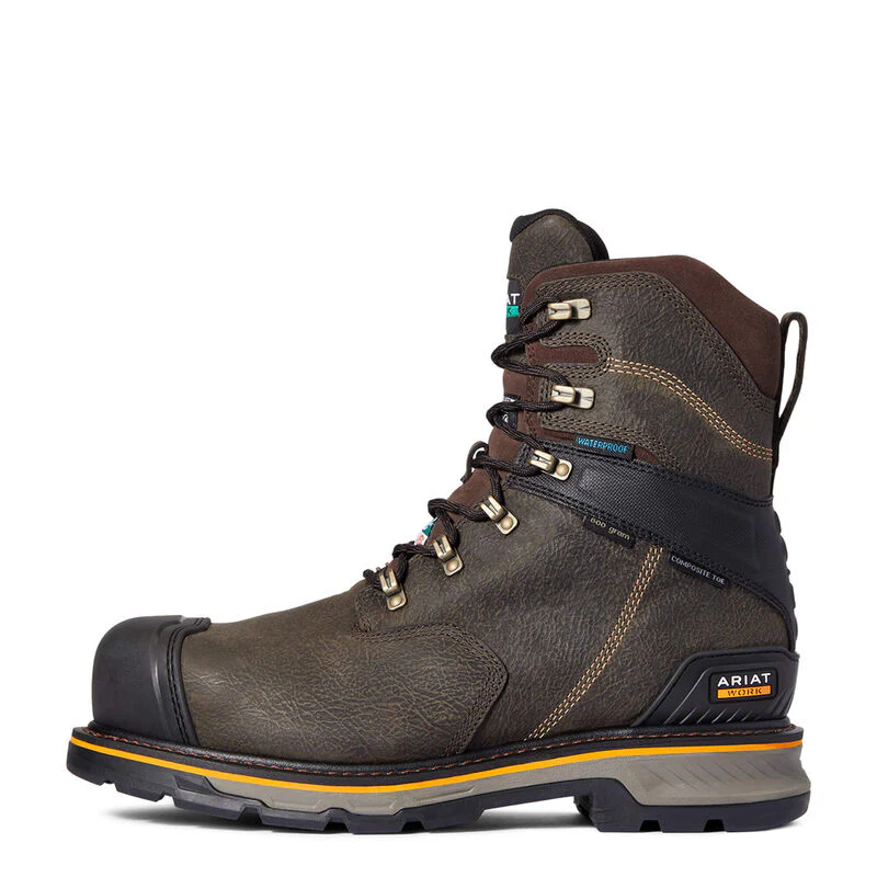Ariat Men's Stump Jumper 8" CSA Glacier Grip Waterproof 600g Composite Toe Work Boot - Iron Coffee - Image 2