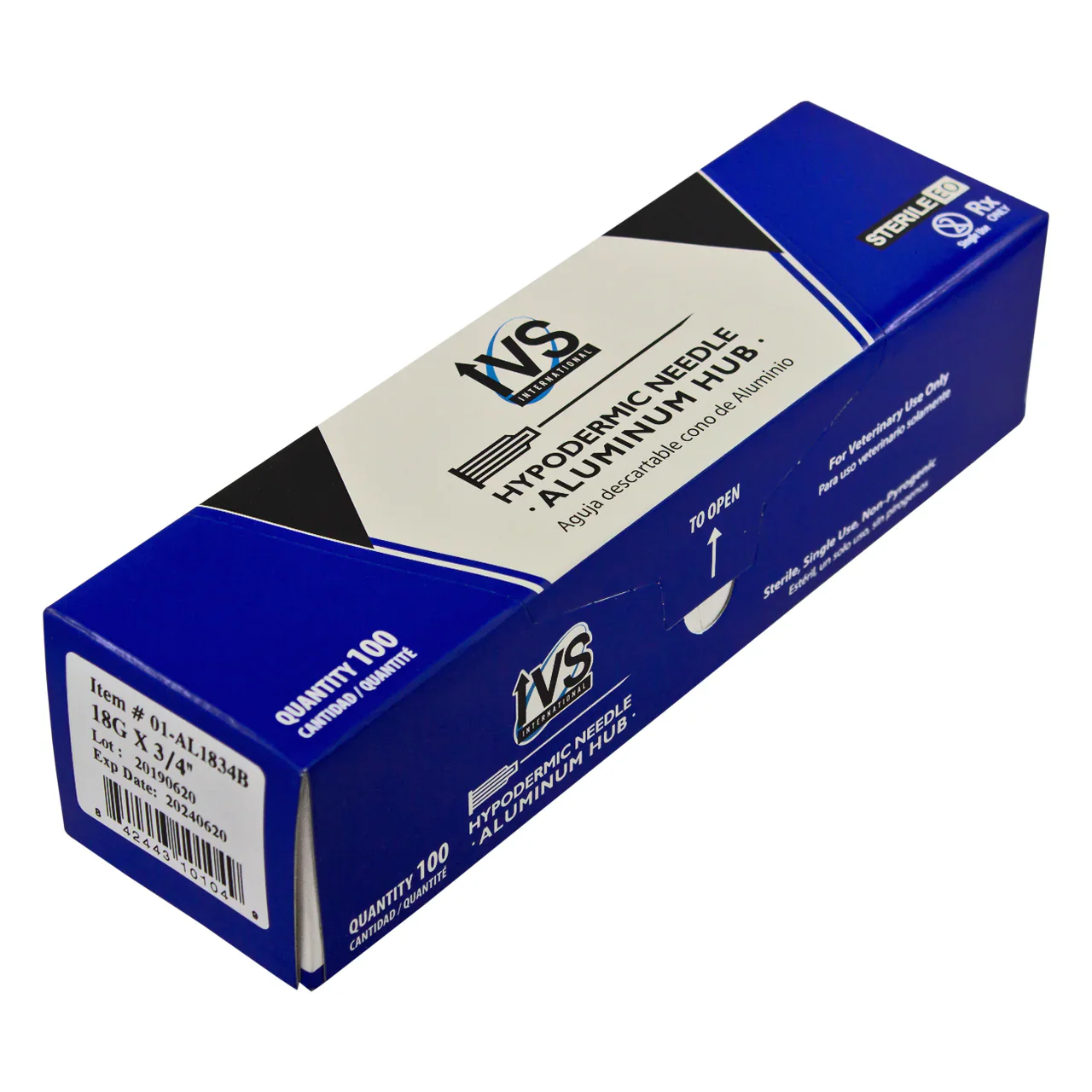IVS Aluminum Hub Needle (100pk) - 18g x 3/4"