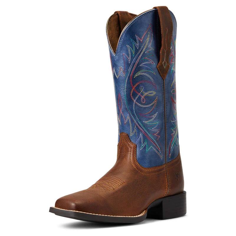 **Ariat Womens Round UP West Stretchfit Western Boots - Sassy Brown *FINAL SALE*