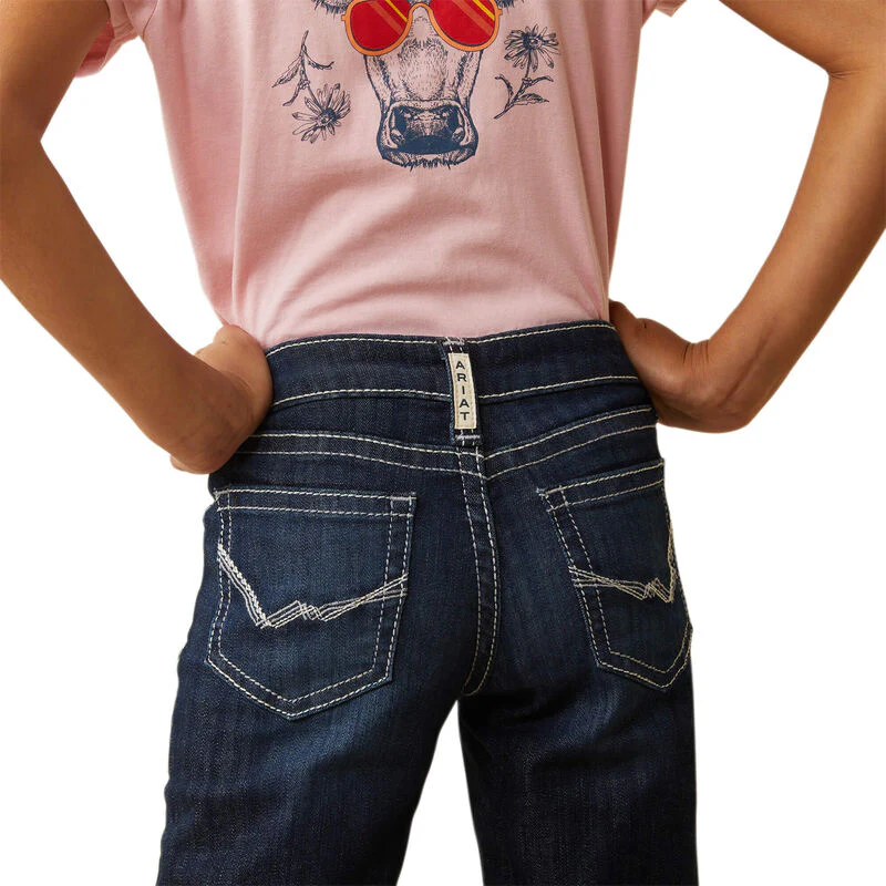 Ariat Girls REAL Ryki Wide Leg Jeans - Nightshade - Image 4
