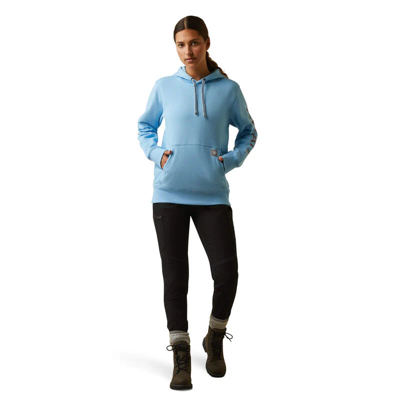 Ariat Women's Rebar Graphic Hoodie - Dutch Canal Heather/Dusk - Image 3