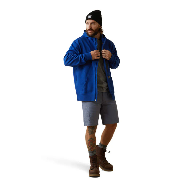 Ariat Mens Rebar Workman Full Zip Hood Royal Blue - Image 3