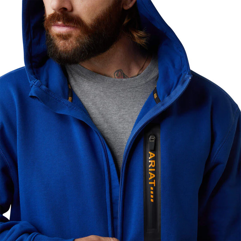 Ariat Mens Rebar Workman Full Zip Hood Royal Blue - Image 4