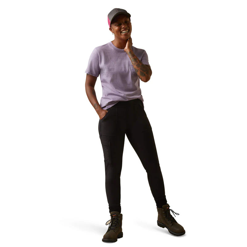 Ariat Womens Rebar Cotton Strong T-Shirt - Lavender Heather - Image 3