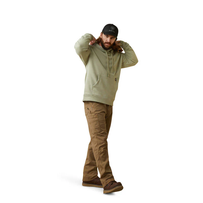 Ariat Mens Rebar Graphic Hoodie - Desert Sage Heather/Beetle - Image 4