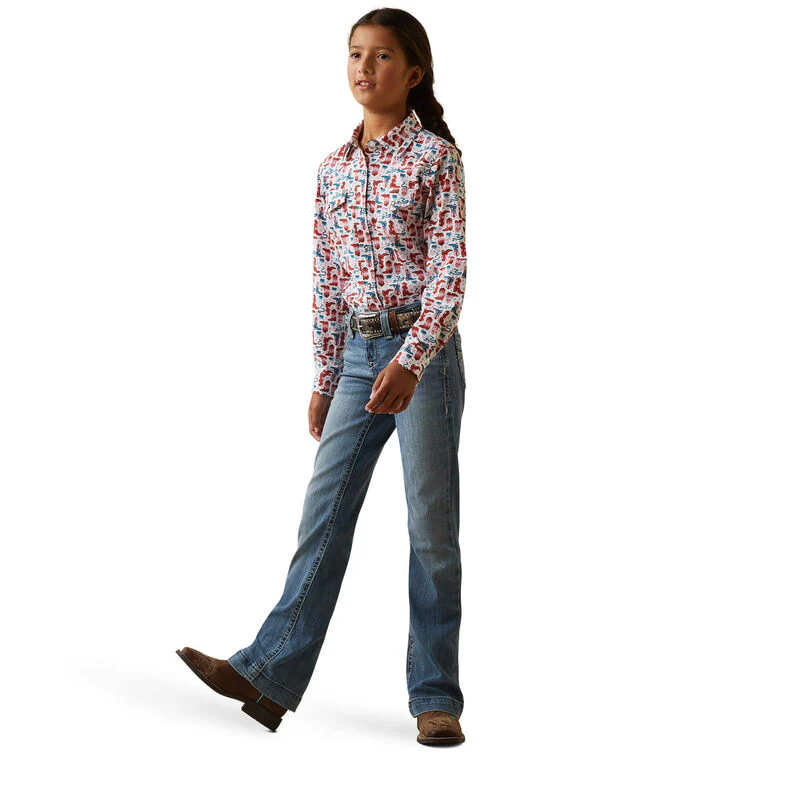 Ariat Girls Blazin' Boots Shirt - Blazin' Boots - Image 3