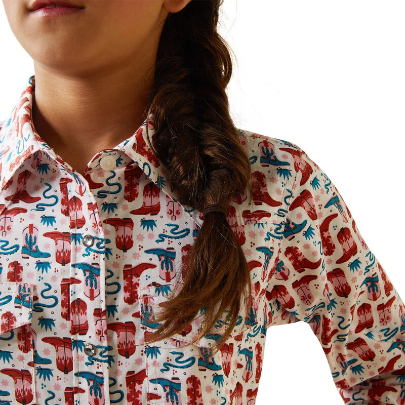 Ariat Girls Blazin' Boots Shirt - Blazin' Boots - Image 4