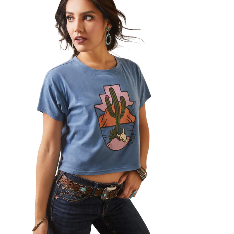 Ariat Women's Treasure Tee - Copen Blue - Image 4
