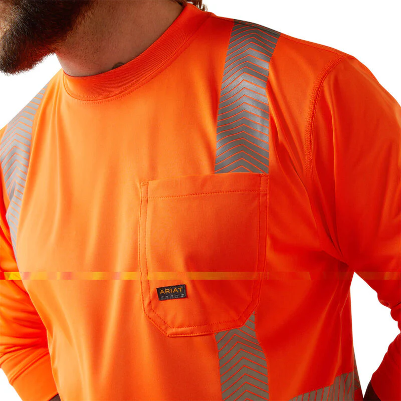 Ariat Men's Rebar Hi-Vis ANSI Shirt - Hi Vis Orange - Image 4