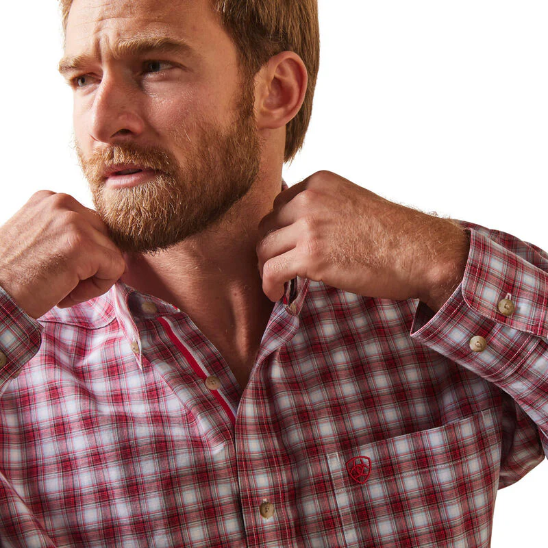 Ariat Men's Pro Nikolai Classic Fit Shirt - White/Red Plaid - Image 4