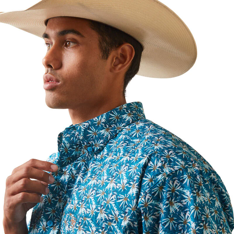 Ariat Men's Kavir Classic Fit Shirt - Enamel Blue - Image 4