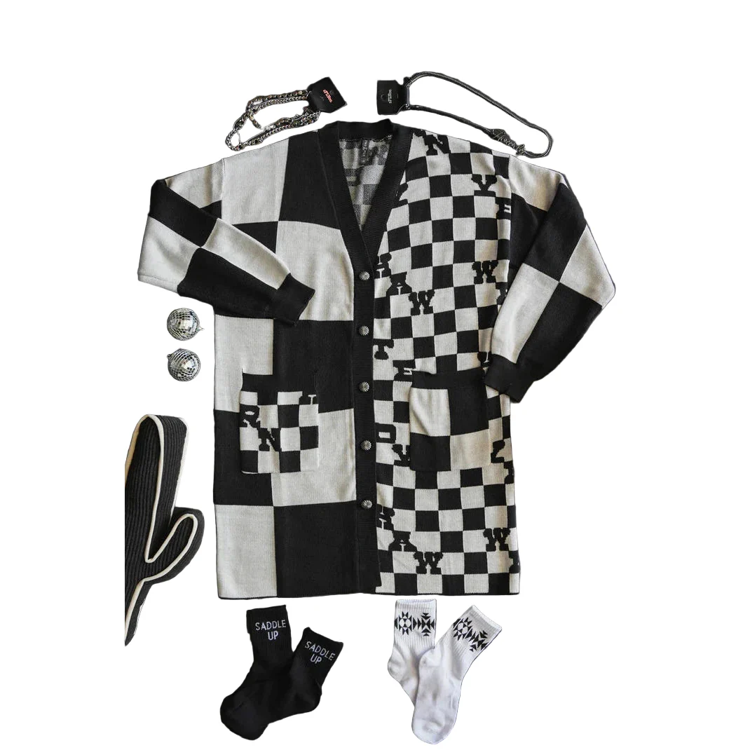 2 Fly Women's Cowboy Bueno Cardigan - Black/White - Image 2