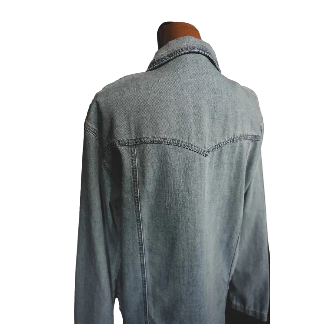 2 Fly Women's Homesteader Long Sleeve Denim Shirt - Light Denim - Image 4