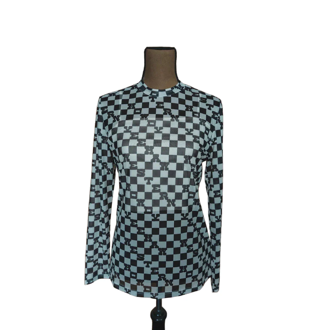 2 Fly Women's Slang N Bang Long Sleeve Mesh Top - Black/White - Image 4