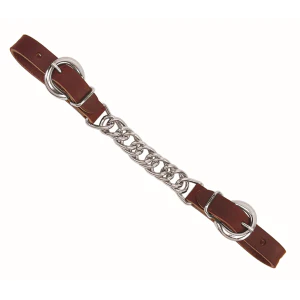 Weaver Latigo Leather 4-1/2" Single Flat Link Chain Curb Strap - Burgundy