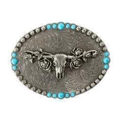 Nocona Oval Buckle - Longhorn Berry Edge