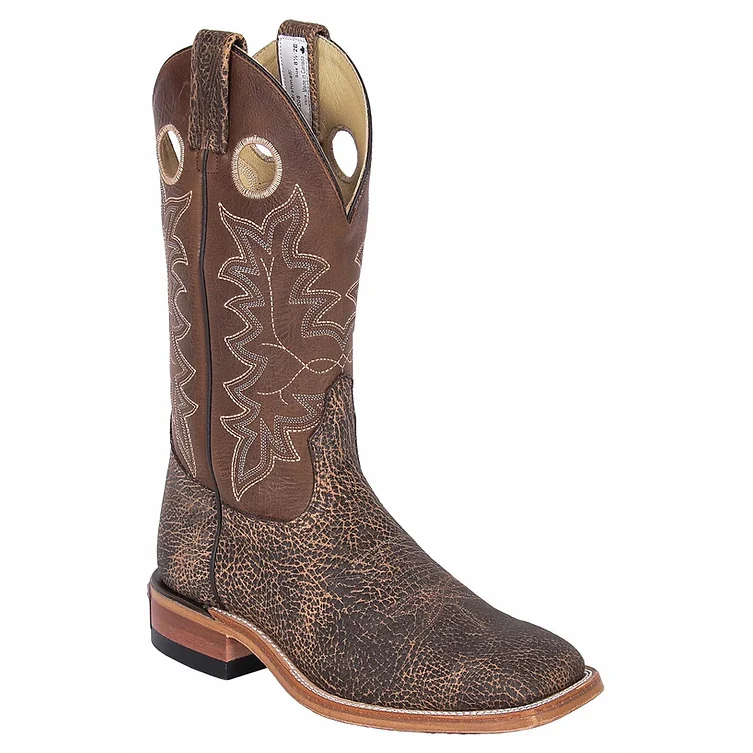 **Brahma Men's Ranchman Roper Boot - Saloon Shrunken Bison/Alamo Tan** FINAL SALE
