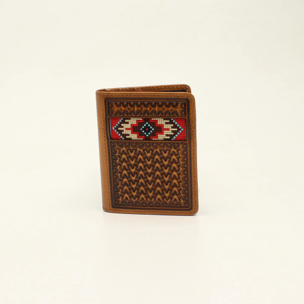 Ariat Men's Bifold Southwestern Inlay Wallet - Tan