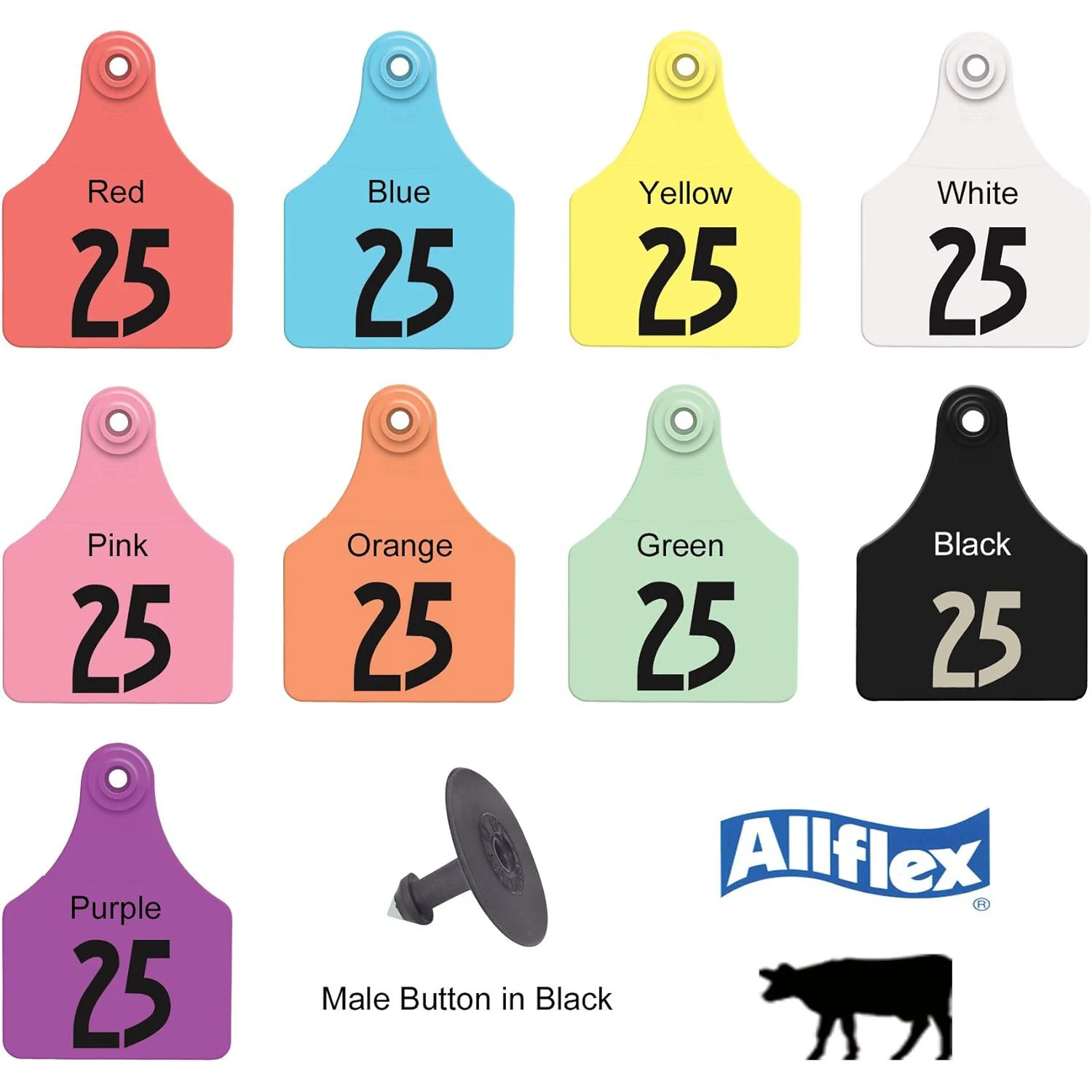 Allflex Cattle Ear Tag Complete Numbered 2 piece-25/pk - Image 2