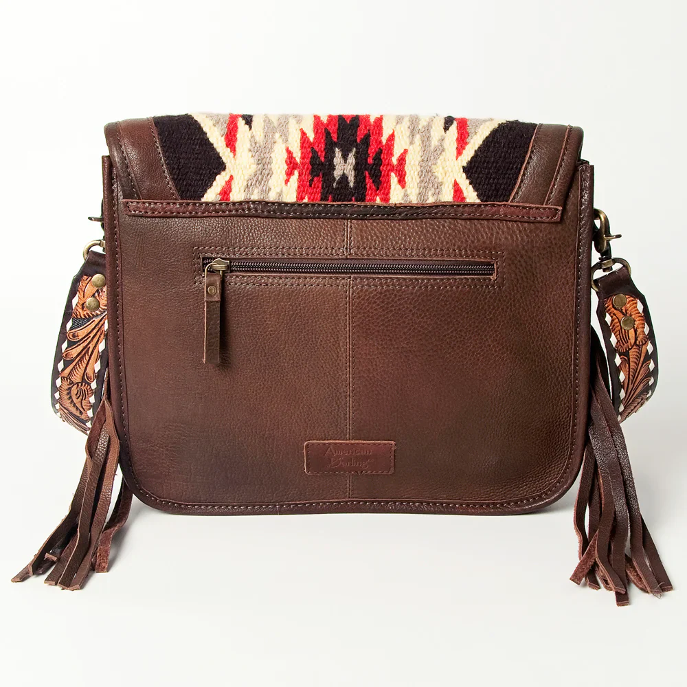 American Darling Crossbody Saddle Blanket Purse - Black/Red - Image 3