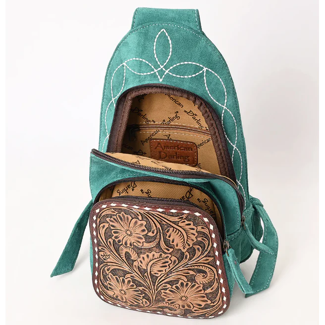 American Darling Women's Genuine Western Suede Leather Sling Bag - Image 5