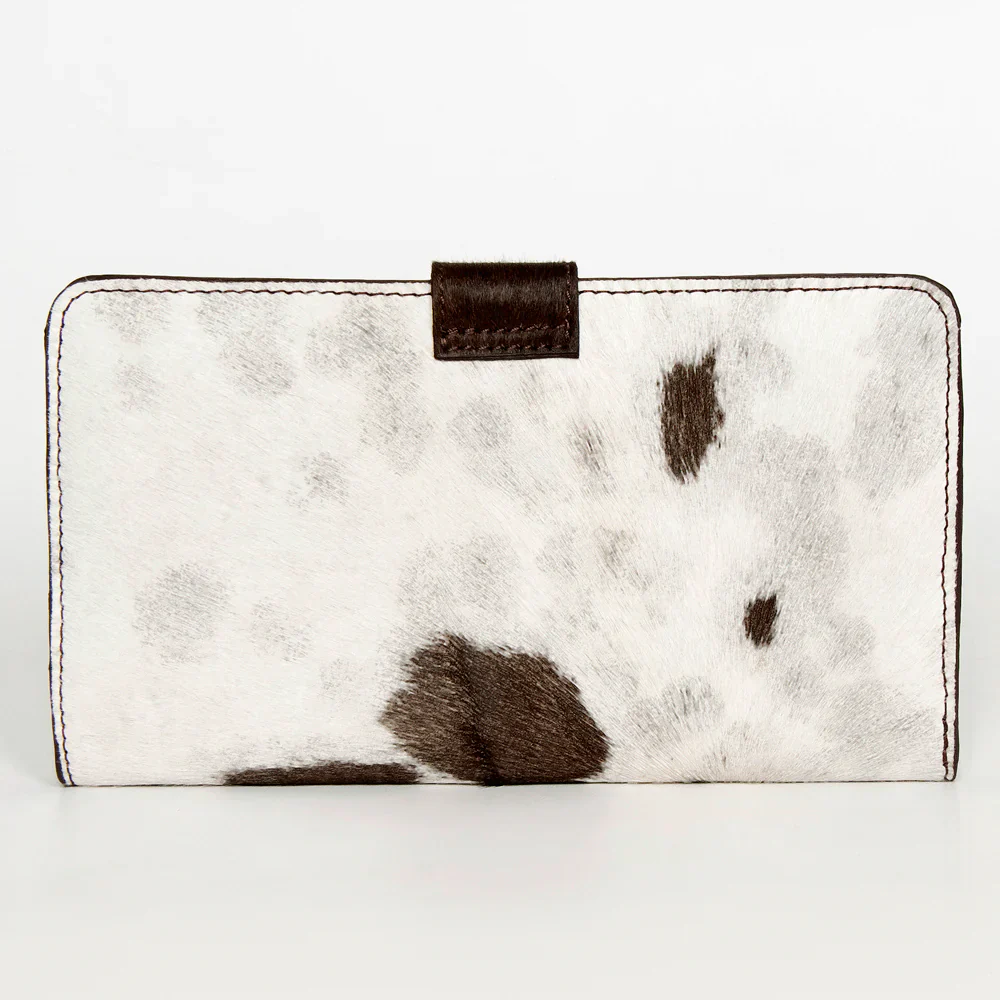 American Darling Hand Tooled Hair On Wallet - Natural/Brown - Image 3