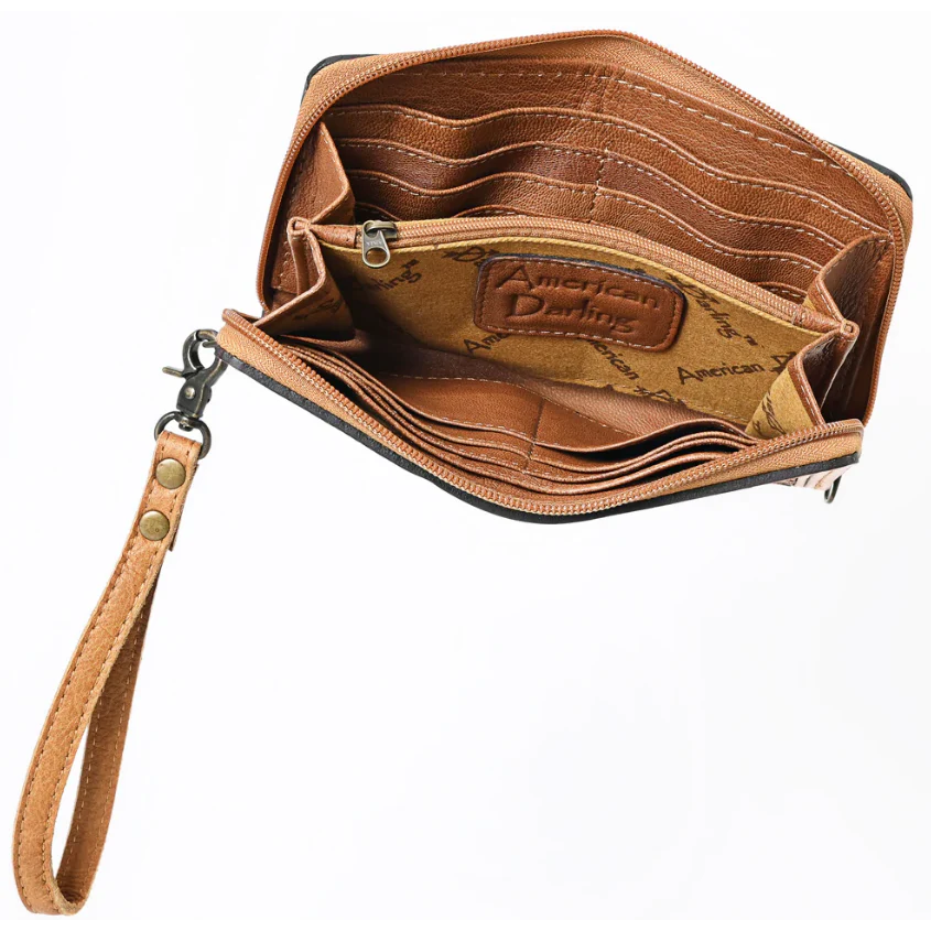 American Darling Women's Leather Western Organizer Bag - Tan - Image 3