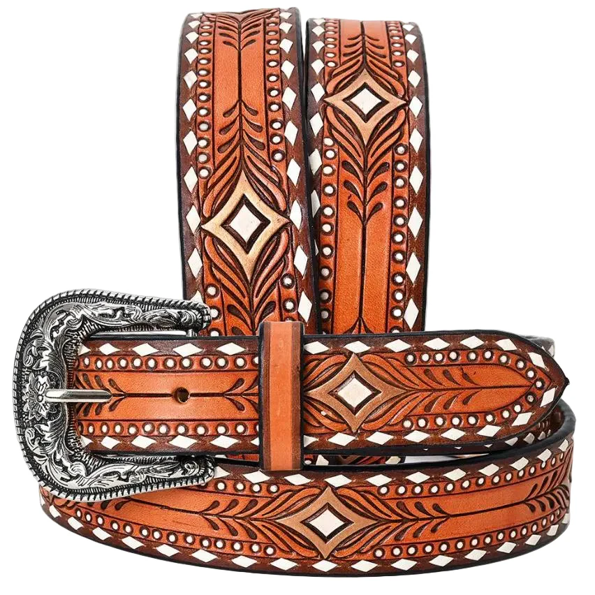 American Darling Unisex Tooled Leather Belt -