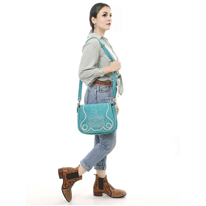 American Darling Women's Genuine Western Suede Leather Crossbody Purse - Image 11