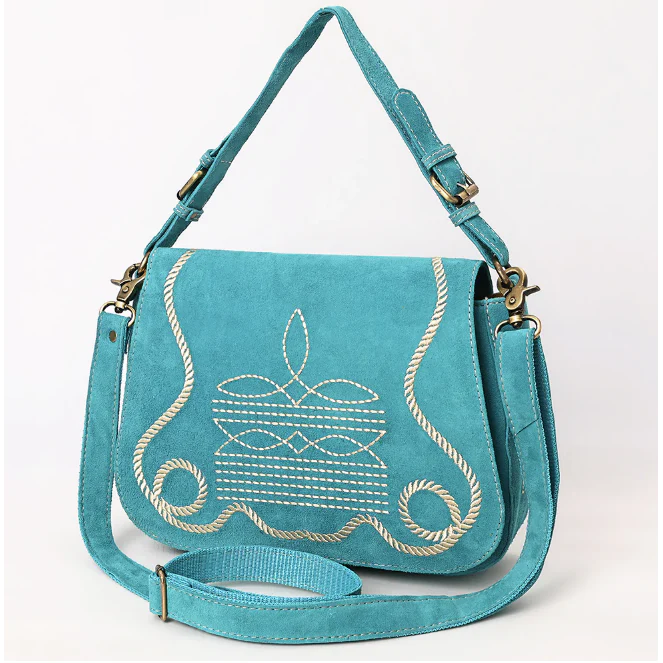 American Darling Women's Genuine Western Suede Leather Crossbody Purse - Image 15