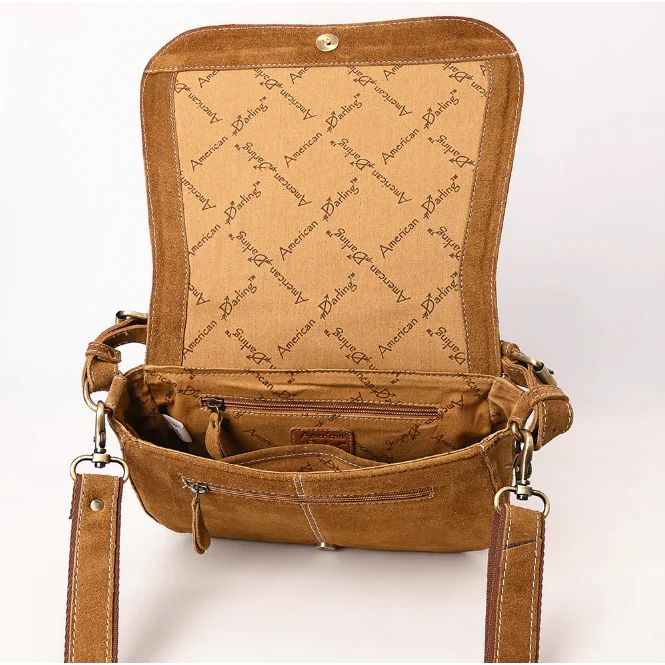 American Darling Women's Genuine Western Suede Leather Crossbody Purse - Image 4