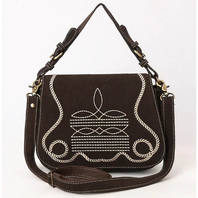 American Darling Women's Genuine Western Suede Leather Crossbody Purse - Image 7