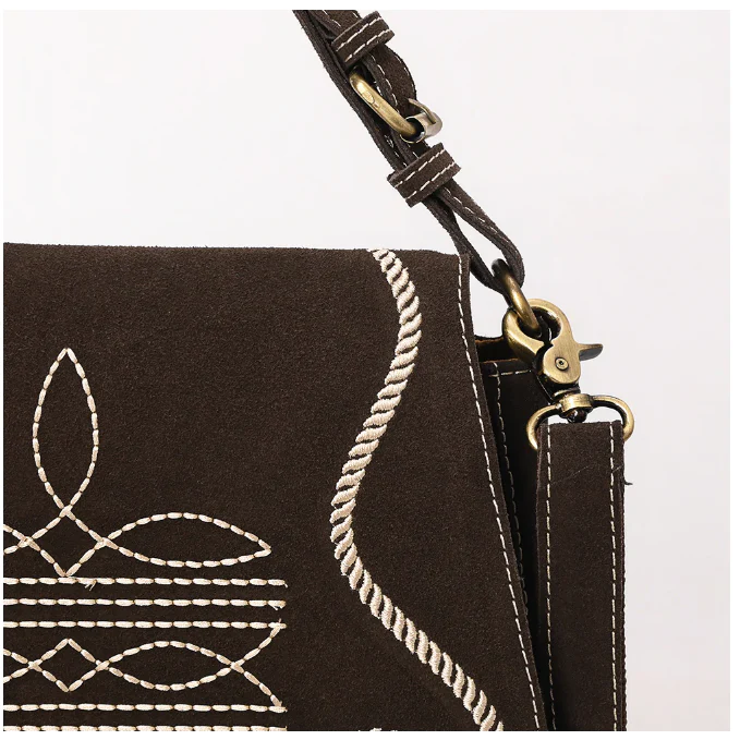 American Darling Women's Genuine Western Suede Leather Crossbody Purse - Image 8