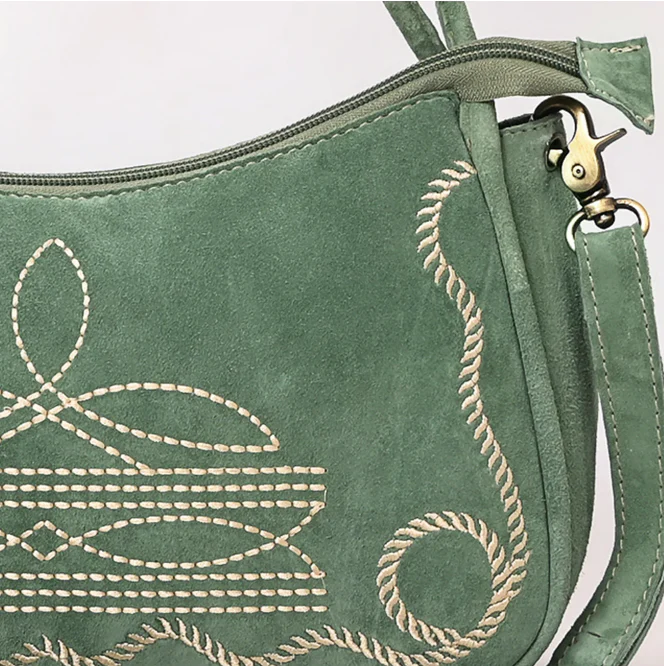 American Darling Women's Genuine Western Suede Leather Crossbody Purse - Image 3