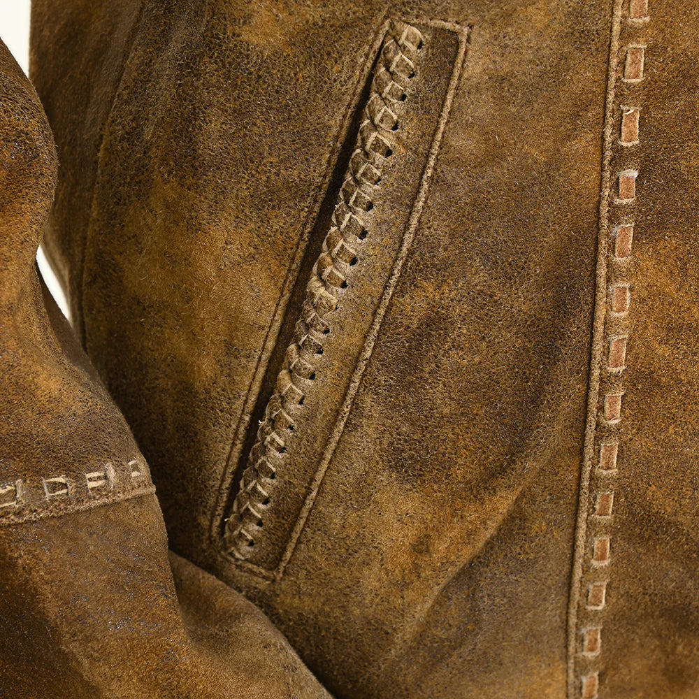 American Darling Women's Leather Distressed Jacket - Distressed Brown - Image 4