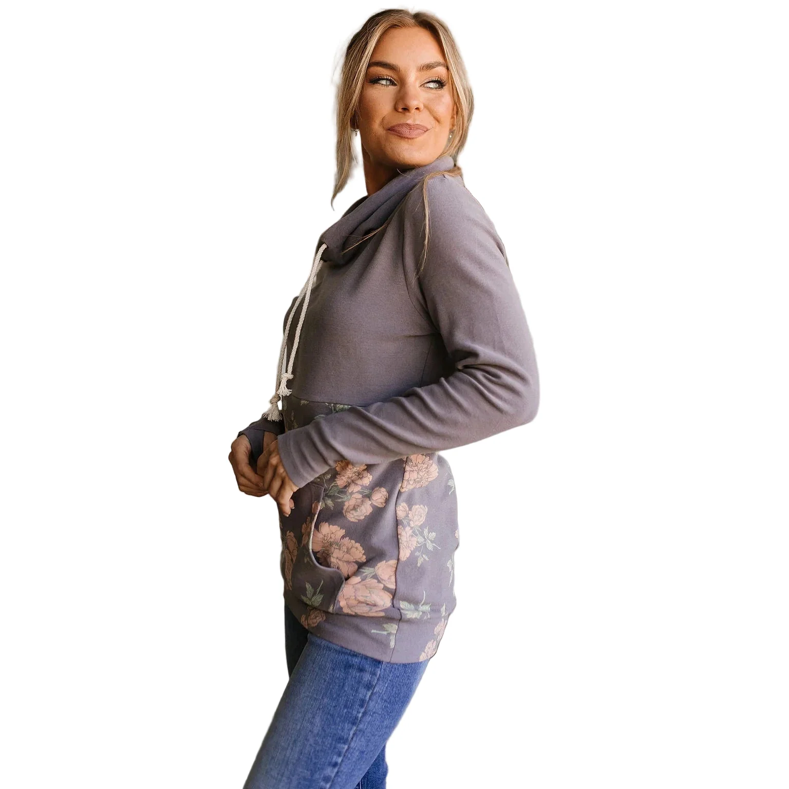 Ampersand Women's Tickle My Fancy Cowlneck Sweatshirt - Grey/Pink/Green - Image 3