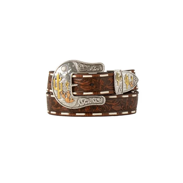 Angel Ranch Women's Floral Embossed Laced Belt
