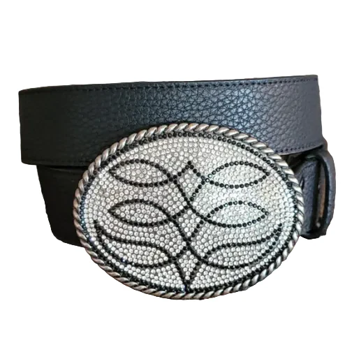 Angel Ranch Women's Boot Stitch Belt- Black