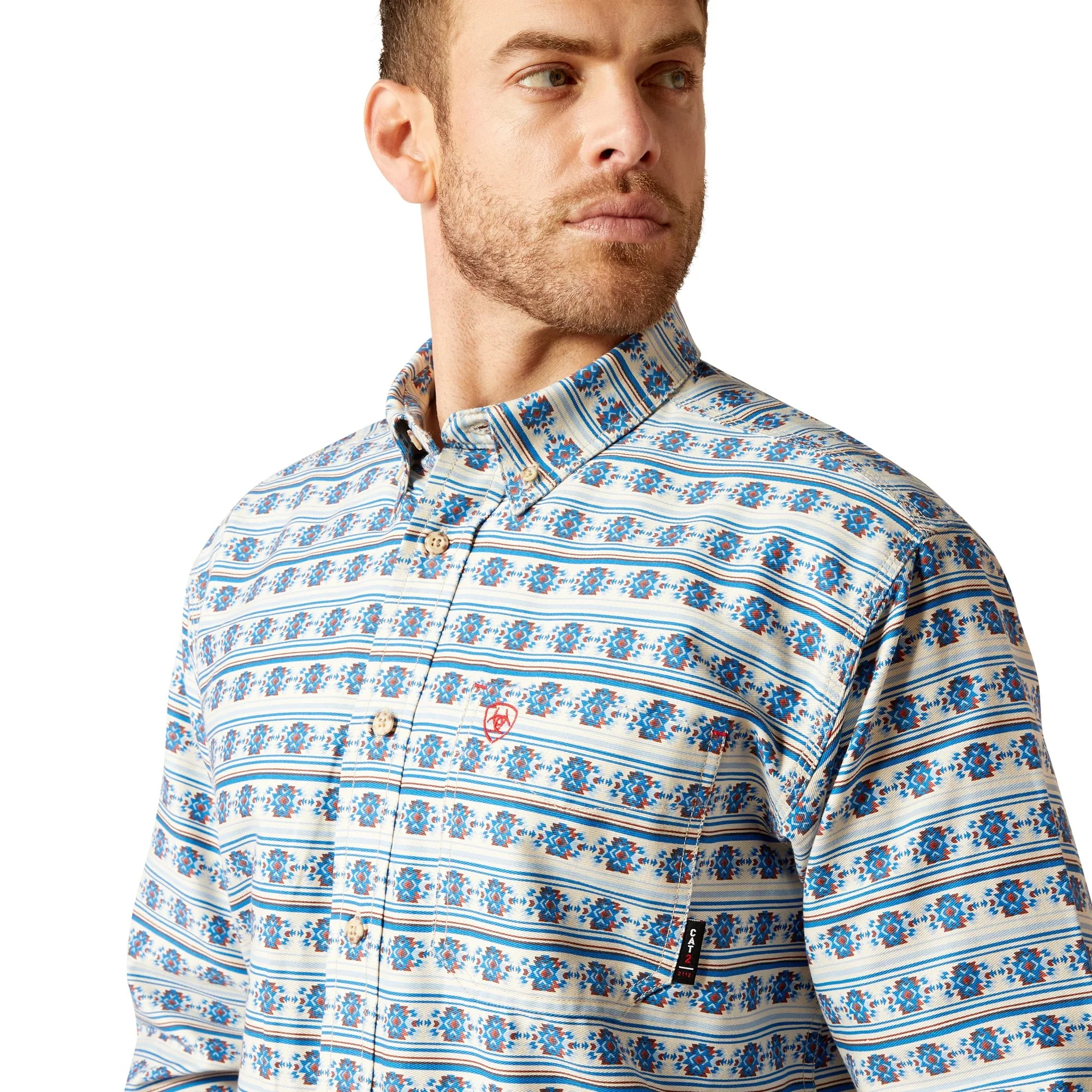 Ariat Men's FR Tenmile Long Sleeve Work Shirt - Almond Milk - Image 2