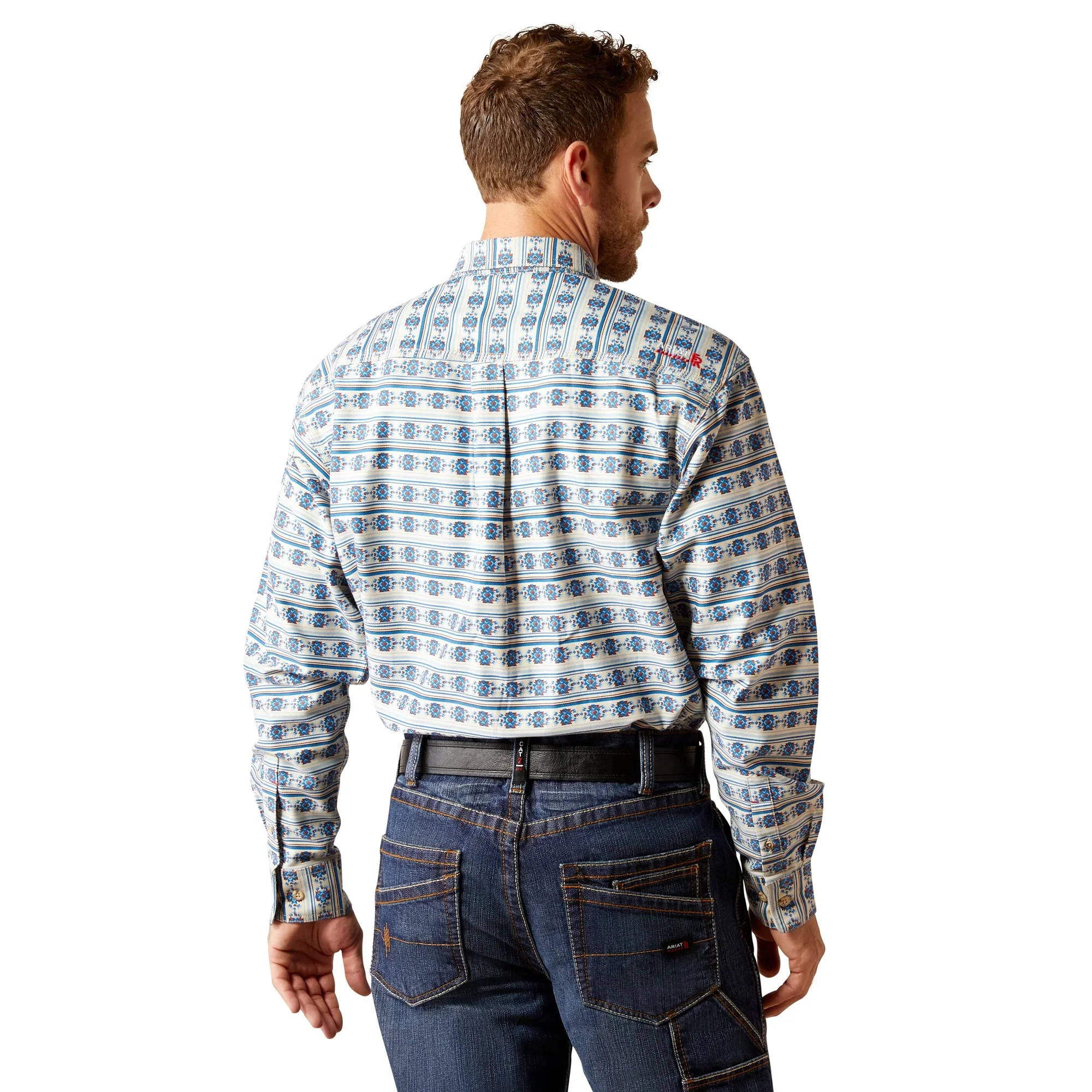 Ariat Men's FR Tenmile Long Sleeve Work Shirt - Almond Milk - Image 3