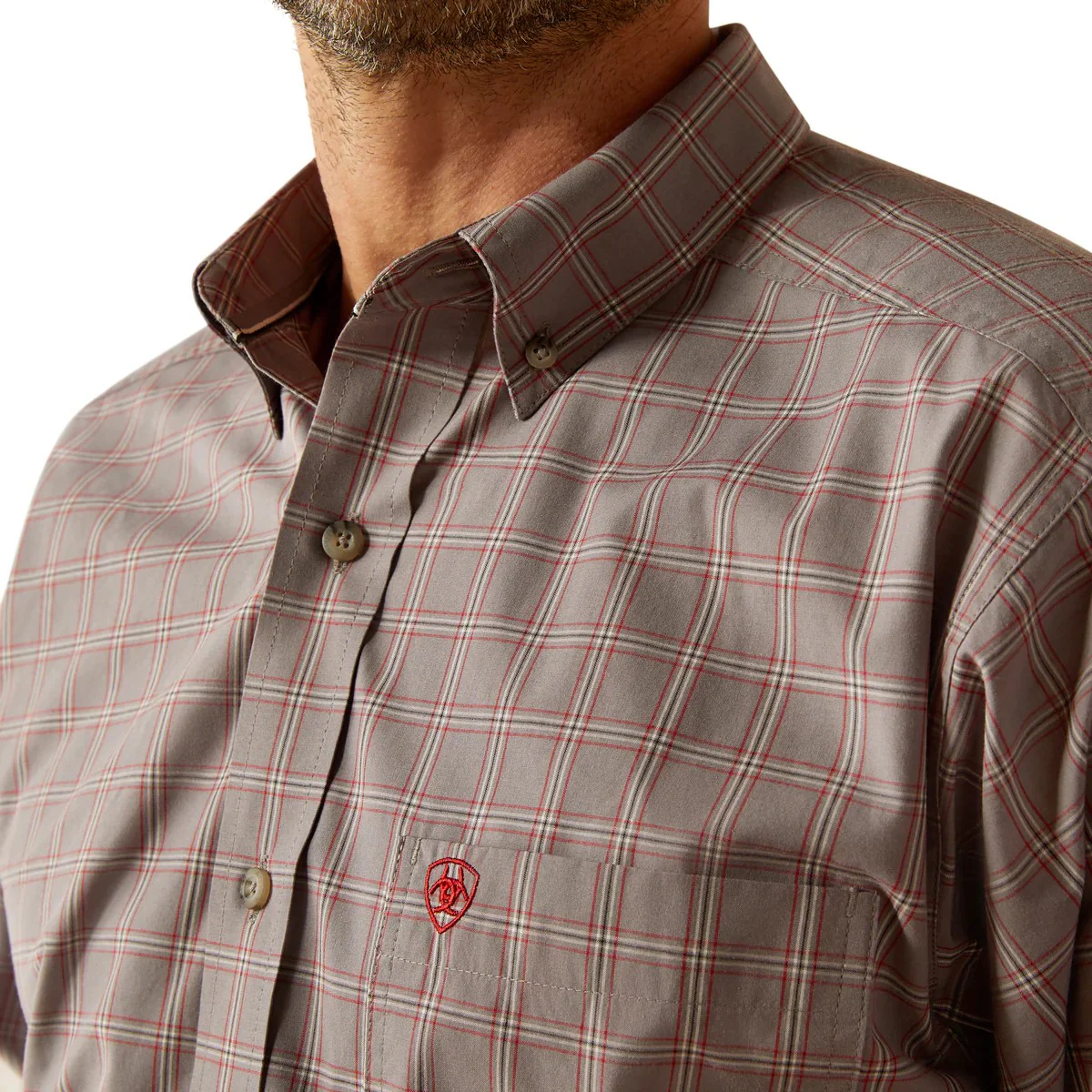 Ariat Men's Pro Series Julian Classic Fit Long Sleeve Shirt - Grey - Image 2