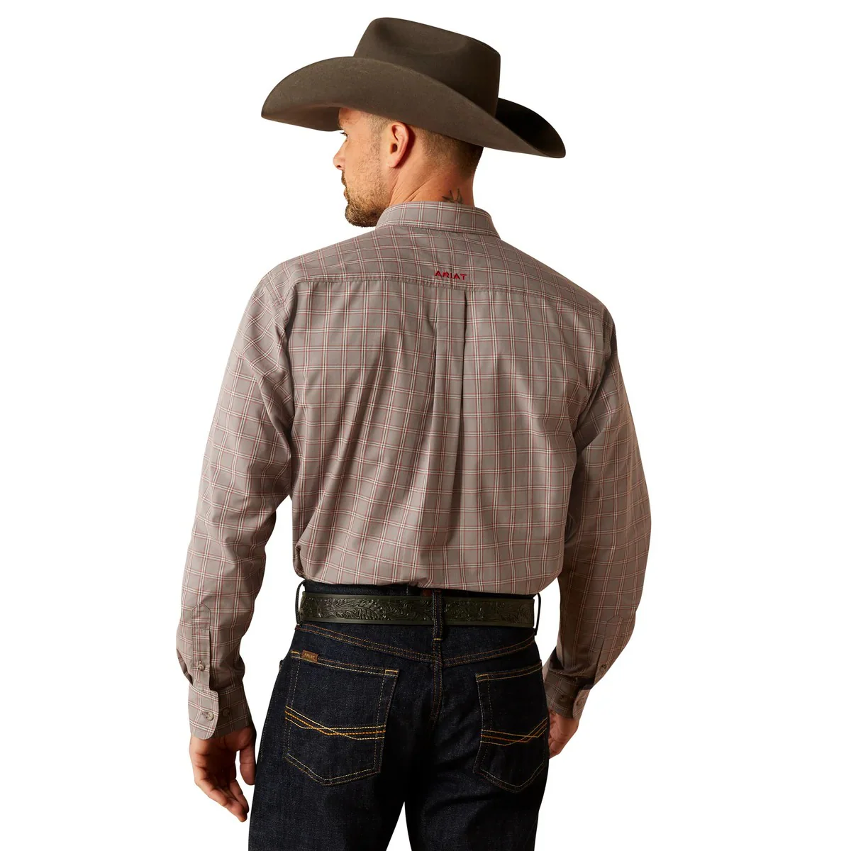 Ariat Men's Pro Series Julian Classic Fit Long Sleeve Shirt - Grey - Image 3