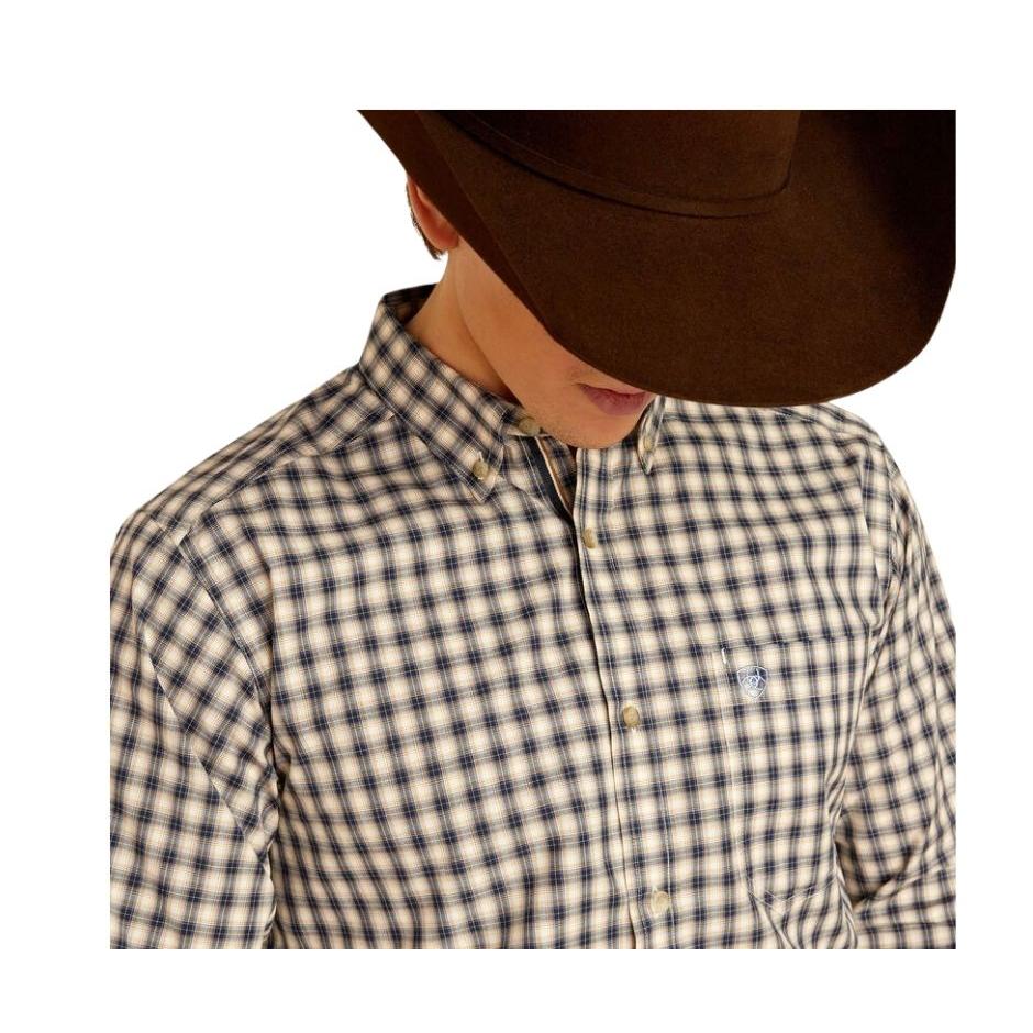 Ariat Men's Pro Series Thad Long Sleeve Fitted Shirt - Dark Blue - Image 3