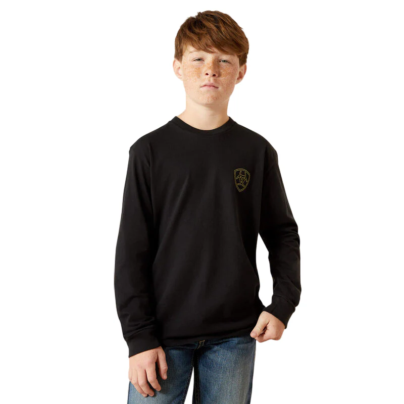 Ariat Boy's Easy Rider Long Sleeve Tee-Shirt - Black