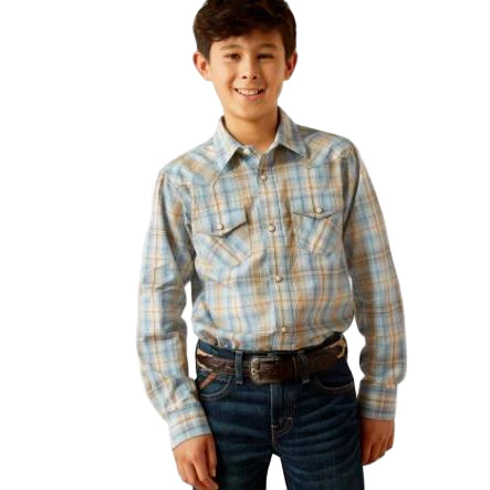 Ariat Boy's Howe Retro Fit Shirt - Light Blue