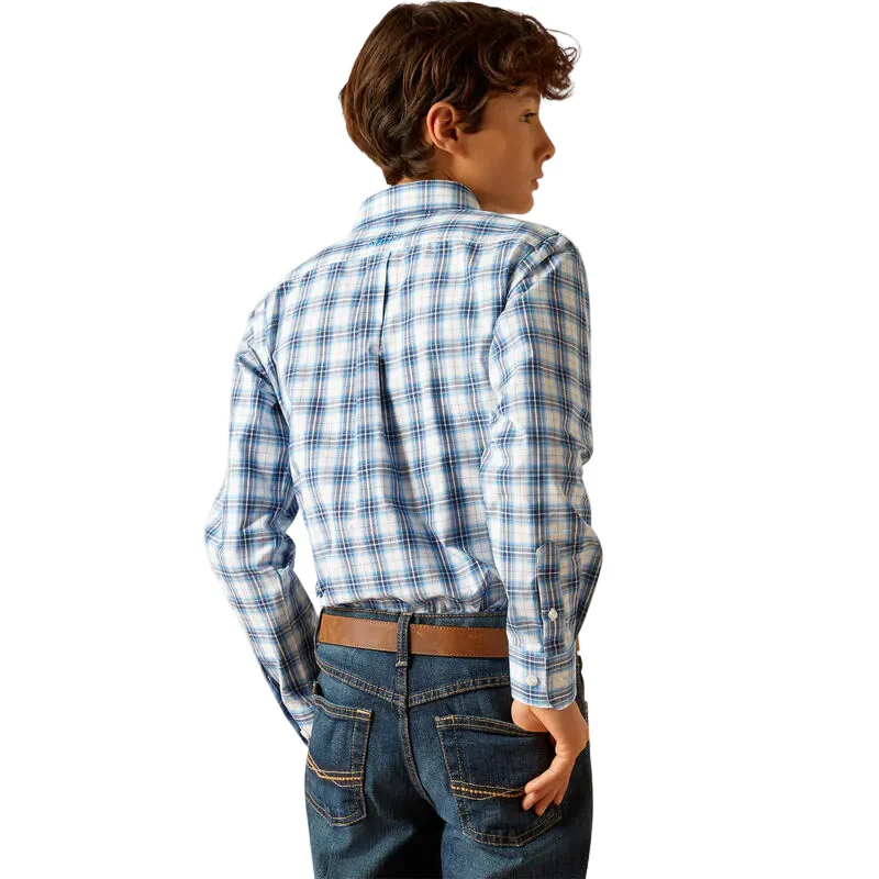 Ariat Boy's Pro Series Phoenix Classic Fit Shirt - Blue - Image 4