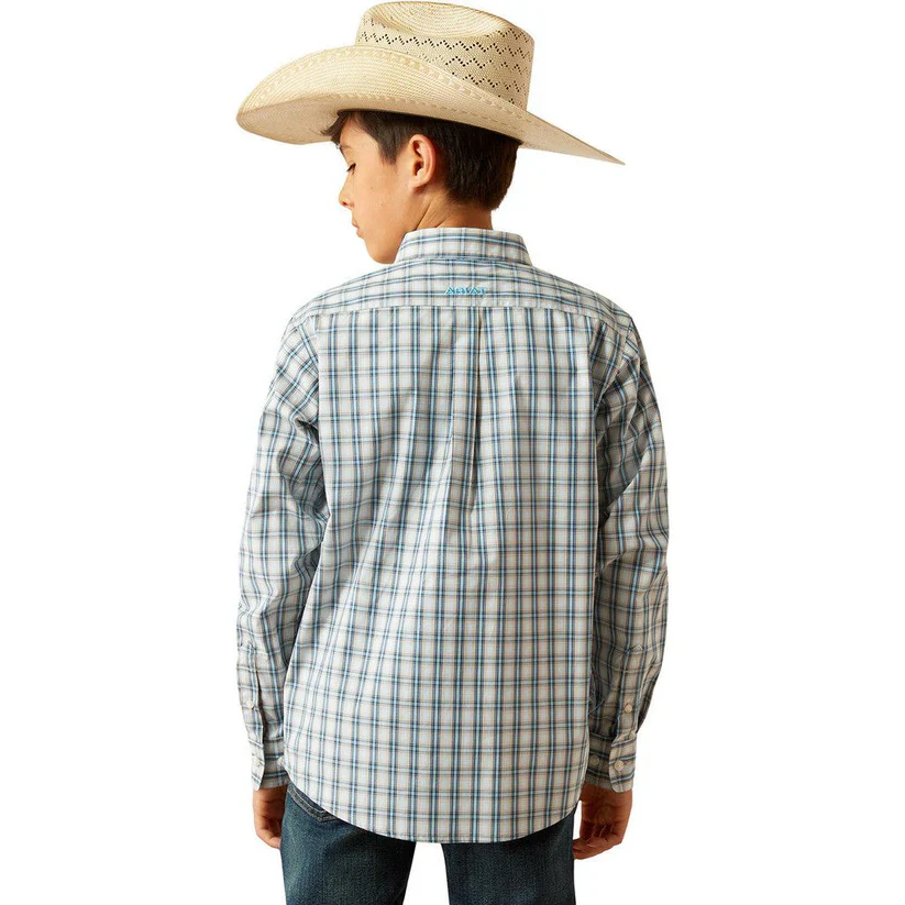 Ariat Boy's Pro Series Shelton Classic Fit Shirt - Khaki - Image 3