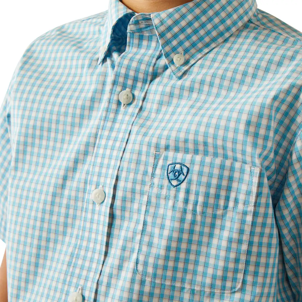 Ariat Boy's Pro Series Sloane Classic Fit Shirt - Light Blue - Image 3